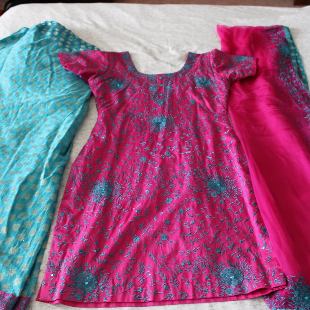 Pink & Blue Salwar